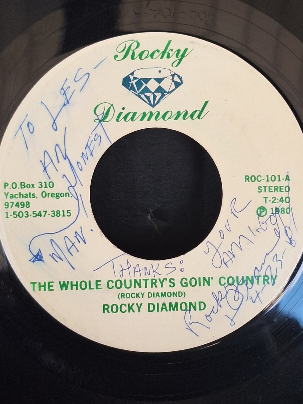 Rocky Diamond Signed 1980 Oregon Country 45 ROC-101 Chicken Place Private Press